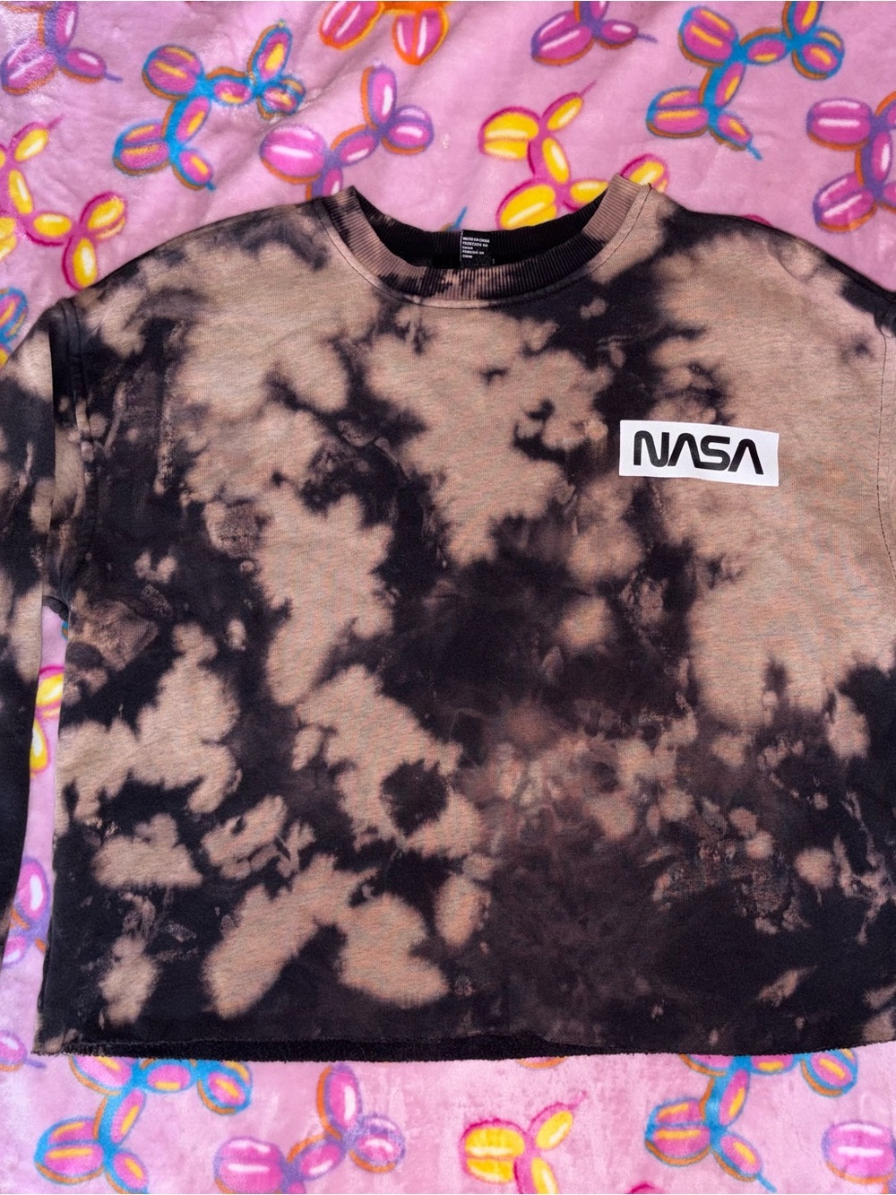 Forever 21 Black Tie-Dye Crewneck Sweatshirt